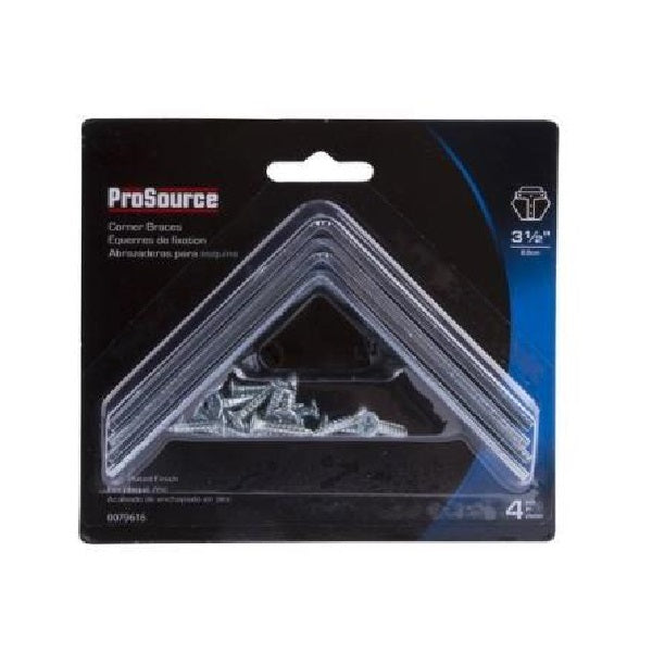 Prosource CB-B03.5-C4PS Corner Brace, Steel, Zinc Plated, 3-1/2" x 3/4"