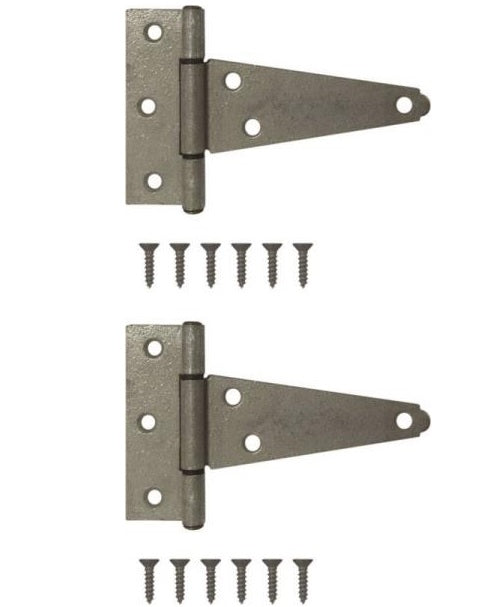 Prosource HTH-G04-C2PS Heavy-Duty T-Hinge, 4", Galvanized, 2/Pack