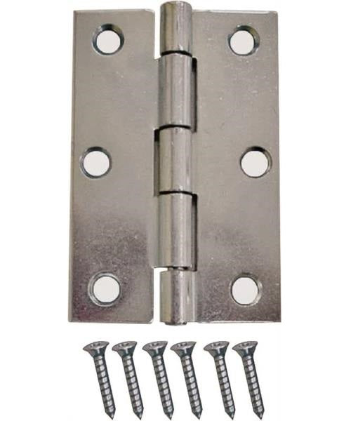 Prosource LR-049-PS Narrow Riveted Cabinet Hinges, Full Mortise, 2" x 1-1/2"