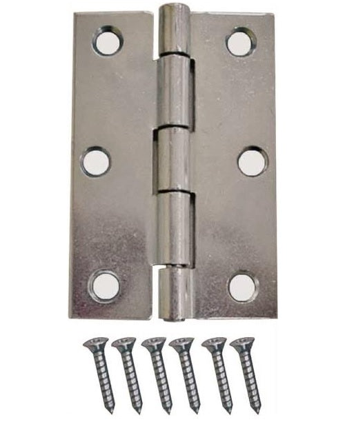 Prosource LR-051-PS Narrow Riveted Cabinet Hinge, 3" x 2", Zinc Plated, 2/Pack