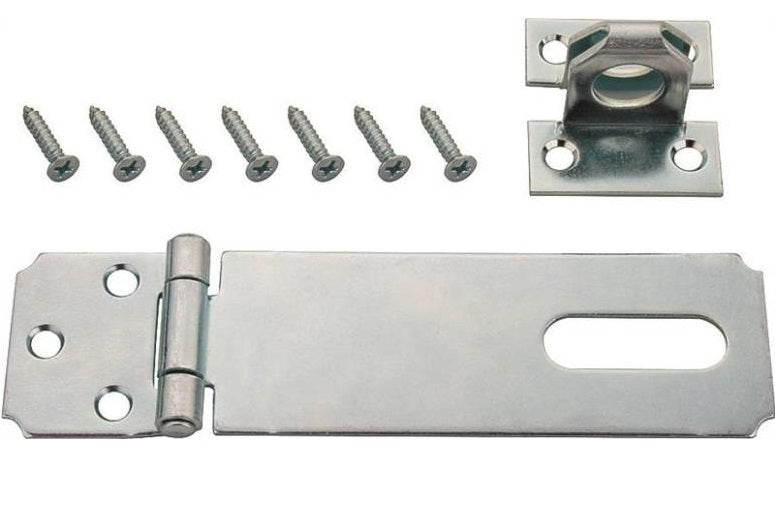 Prosource LR-122-BC3L-PS Fixed Staple Safety Hasps, Steel, 4-1/2"