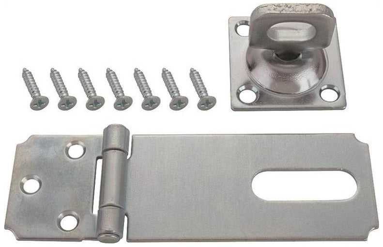 Prosource LR-127-BC3L-PS Swivel Staple Safety Hasp, Steel, 6", Zinc Plated