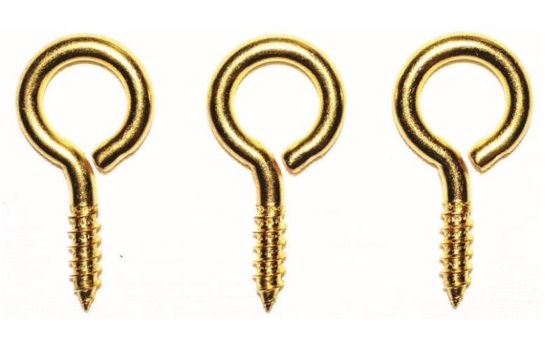 Prosource LR-240-PS Large Screw Eyes, Brass, 17/32"  x 1-15/16"