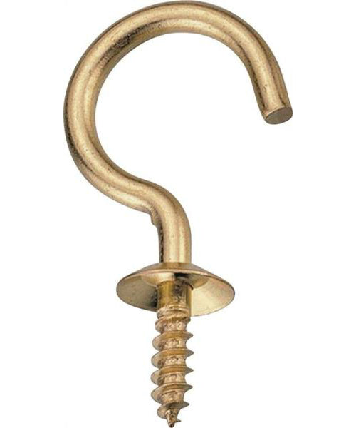 Prosource LR-383-PS Cup Hooks, Solid Brass, 3/4"