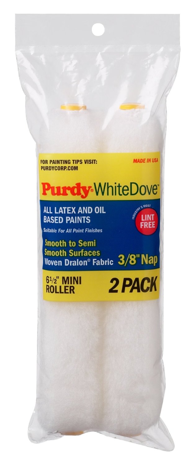 Purdy 140605062 White Dove Mini Roller Cover, 6-1/2" x 3/8", 2/ Pack