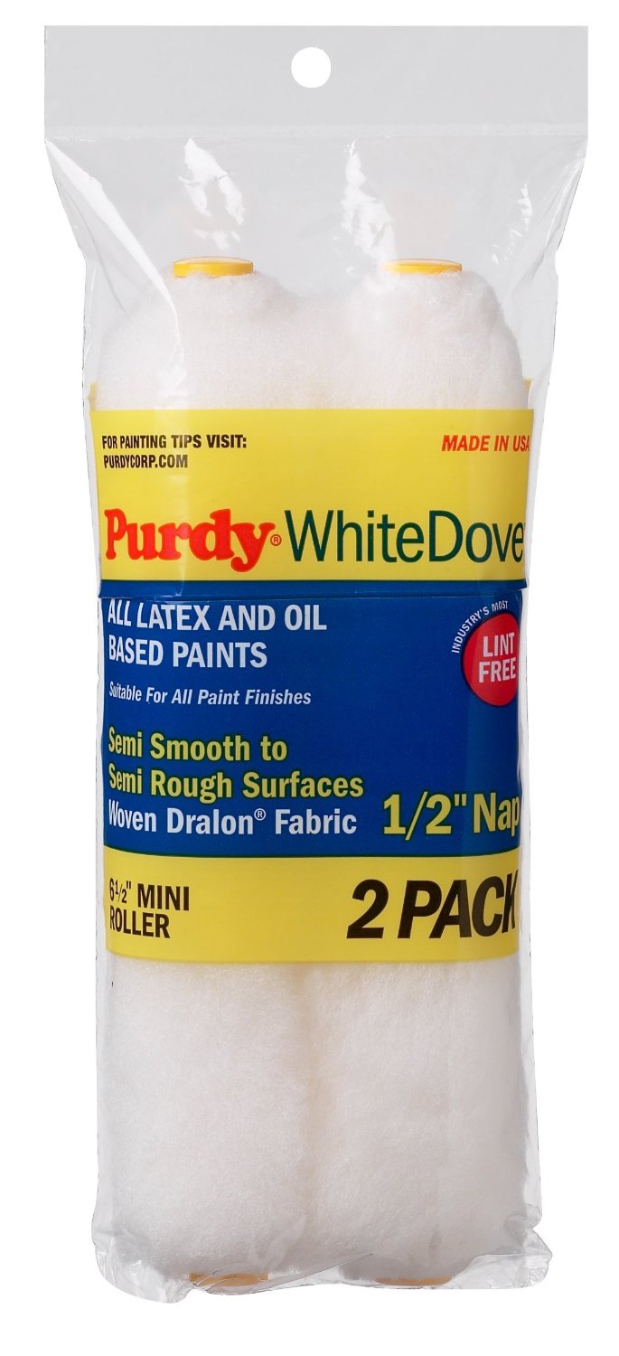 Purdy 140605064 White Dove Mini Roller Cover, 6-1/2" x 1/2", 2/Pack