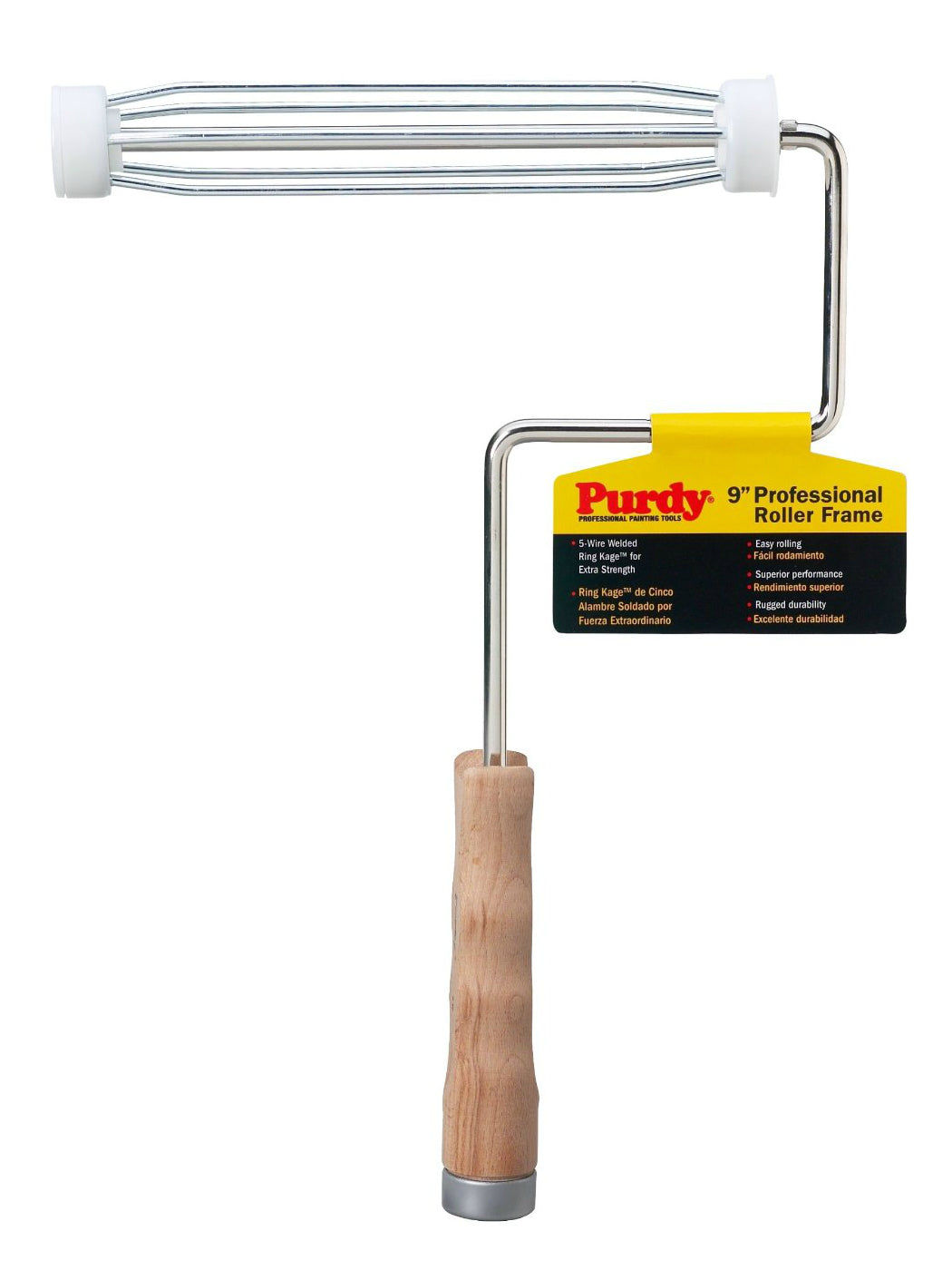 Purdy 14B744009 Professional Roller Frame, Wood Handle, 9" W