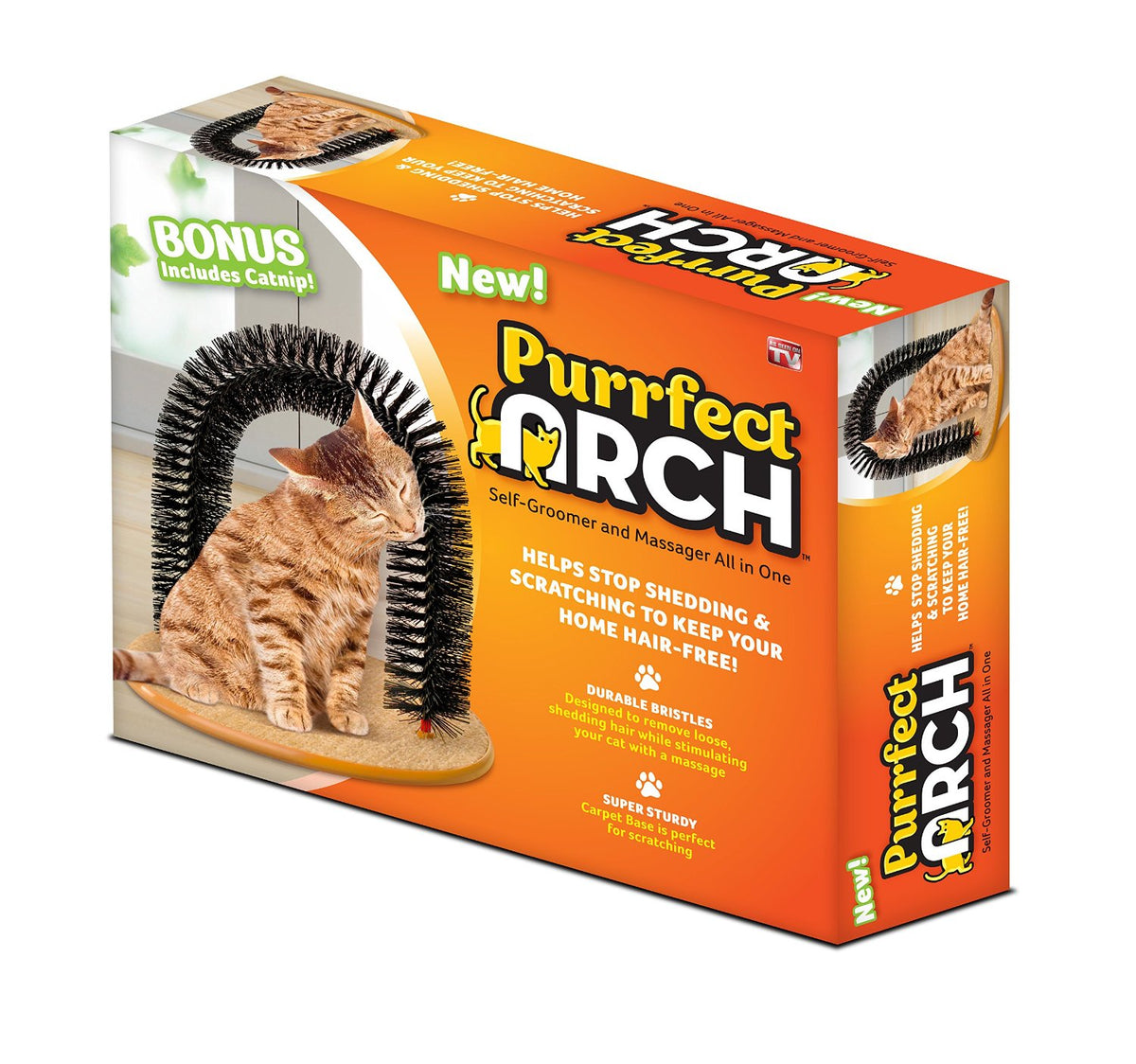 Purrfect Arch PR011106 Self Groomer With Bag Of Catnip, Black