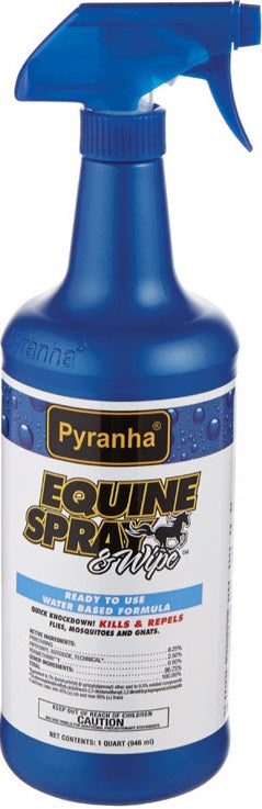 Pyranha 046756 Equine Spray and Wipe Fly Spray, 1 Quart