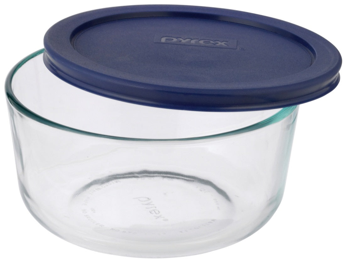 Pyrex 6017398 Round Glass Baking Dish With Lid, 4 Cup