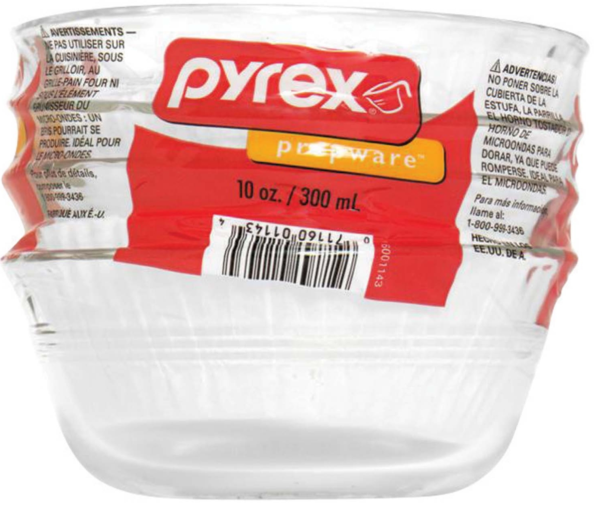 Pyrex 6001143 Glass Custard Cups, 10 Oz