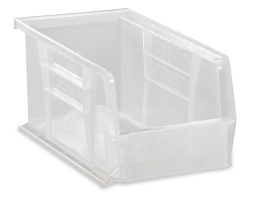 Quantum QUS210CL Ultra Stack and Hang Bin, Clear, 5-3/8" x 4-1/8" x 3"