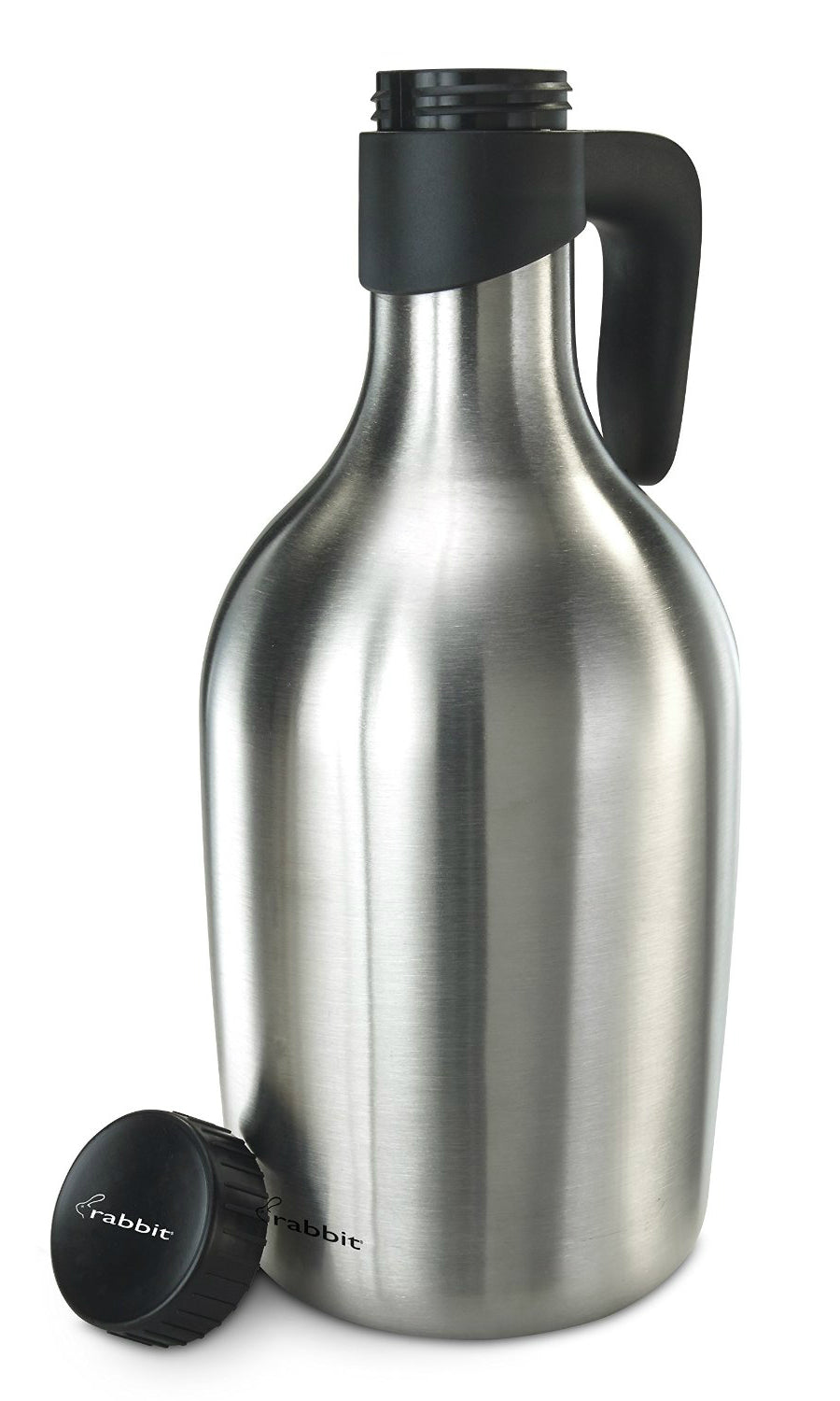 Rabbit W4720 Stainless Steel Metallic Growler, 11" H x 4-1/2" W,  64 oz Capacity