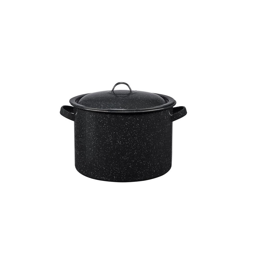 Granite Ware 307116 Porcelain Enamel Stew Pot, Black, 7.5 Quart