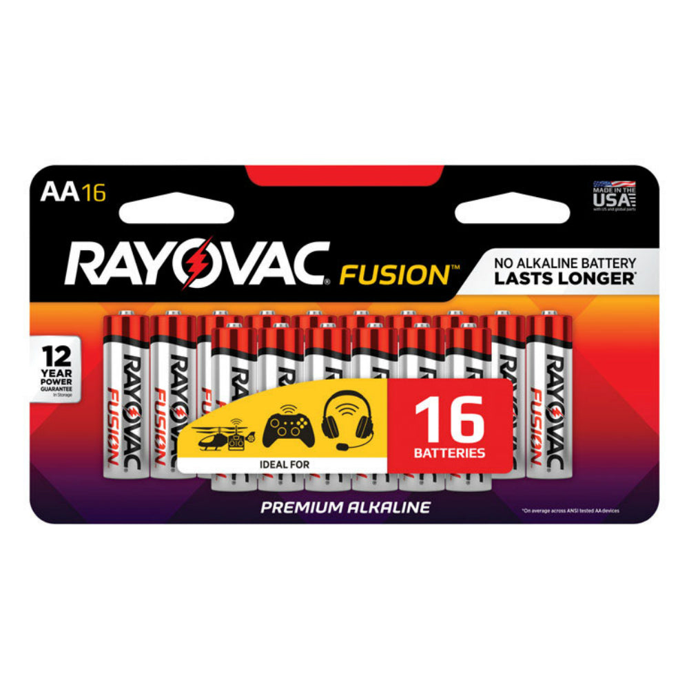 Rayovac 815-16LTFUSK FUSION AA Batteries, 1.5 Volts
