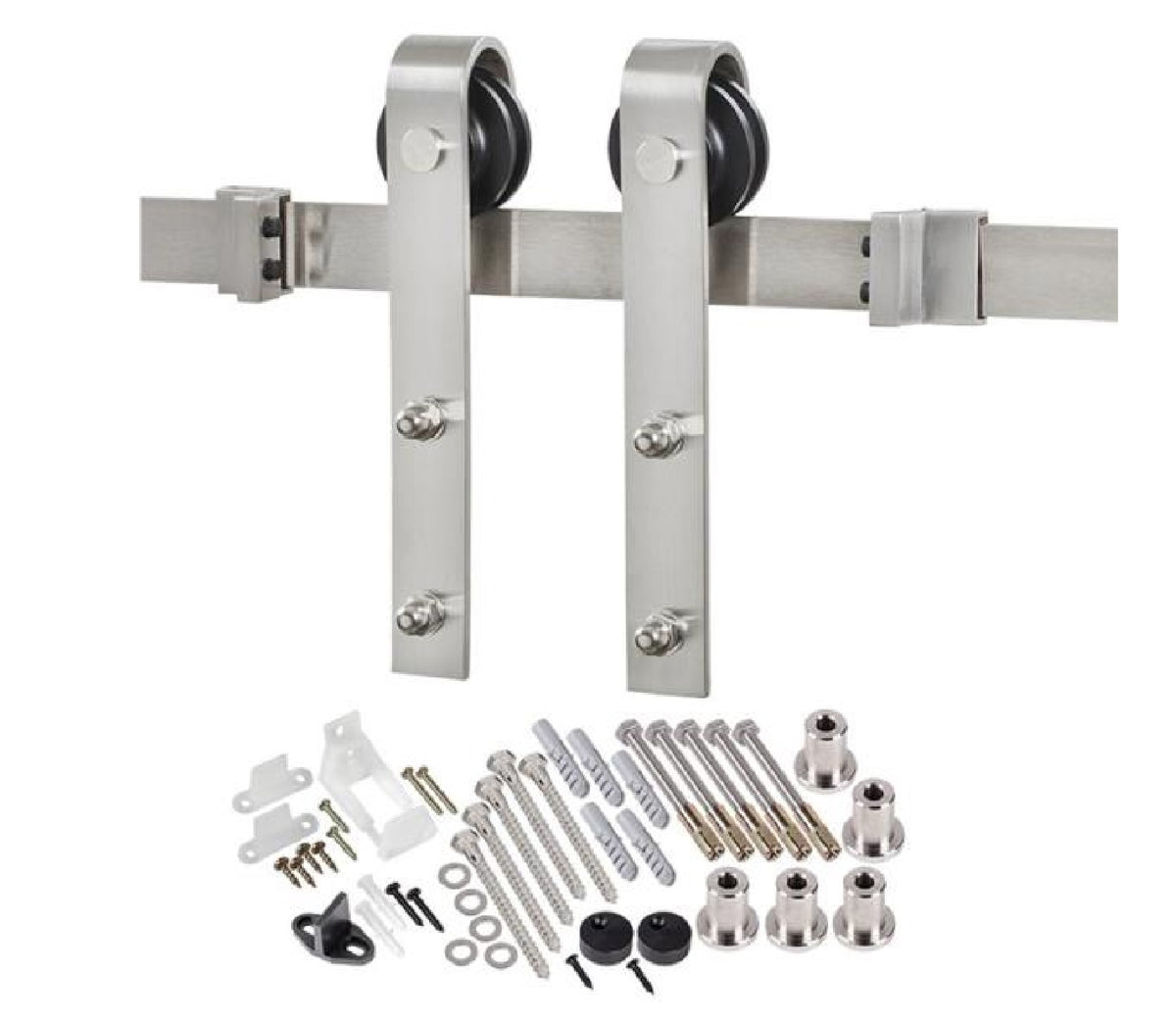 Renin BD102K-78 Bent Strap Barn Door Hardware Kit, Stainless Steel