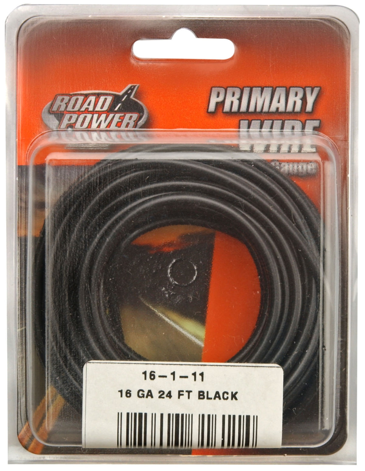 Road Power 55666633 Primary Electrical Wire, 16 Gauge, 24', Black