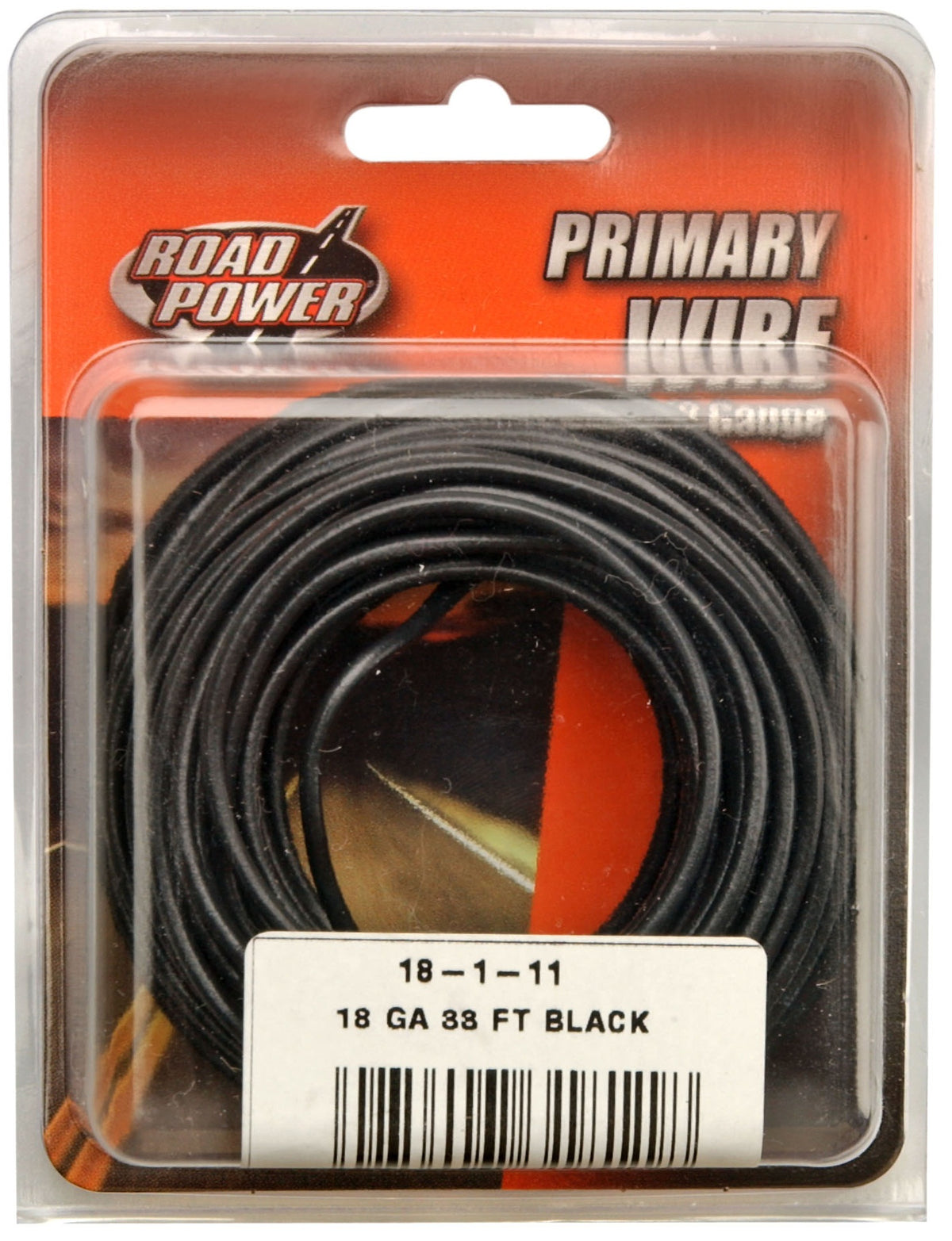 Road Power 55667333 Primary Electrical Wire, 18 Gauge, 33', Black