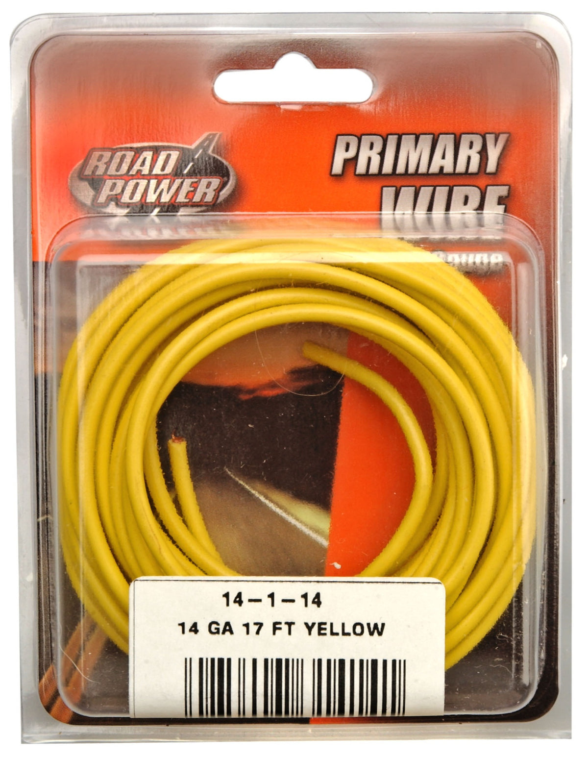 Road Power 55670833 Primary Electrical Wire, 14 Gauge, 17', Yellow