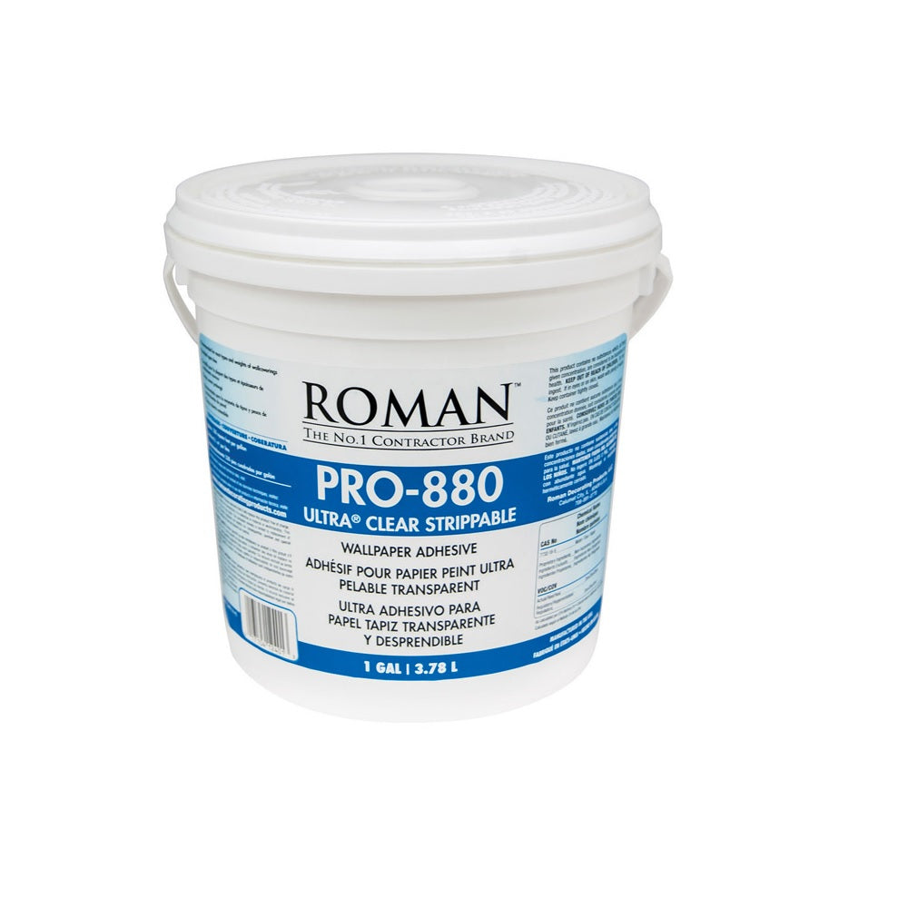 Roman 12401 Pro-880 Ultra Clear Strippable Wallpaper Adhesive, 1 Gallon