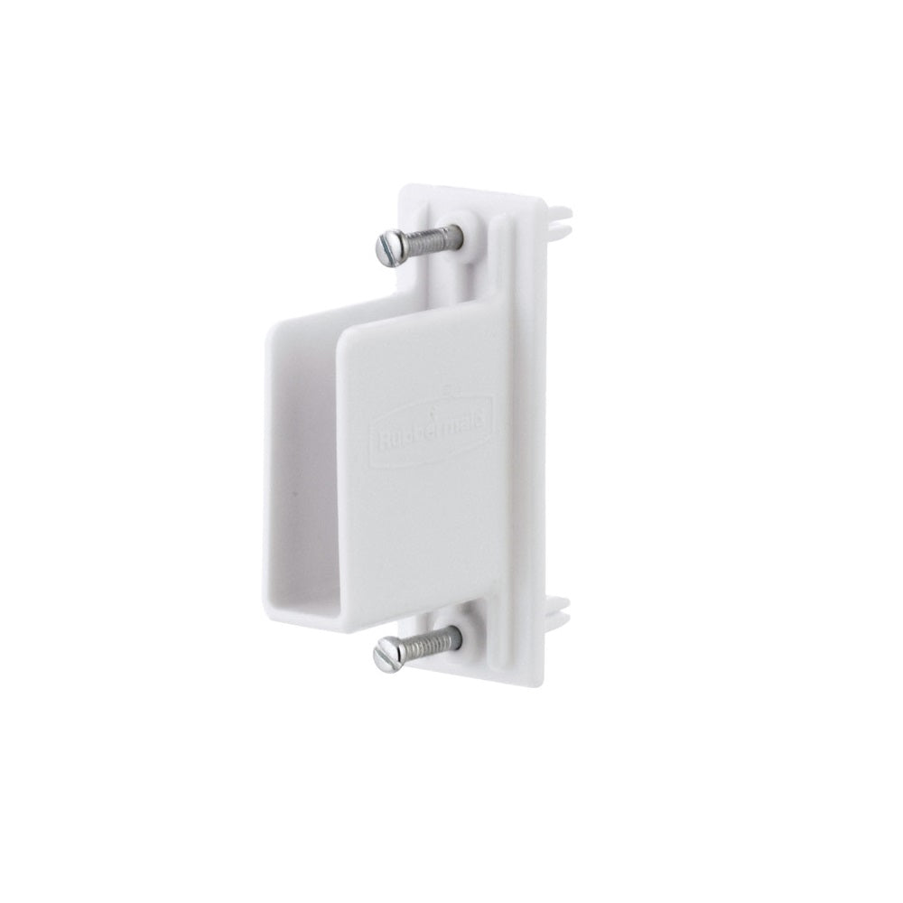 Rubbermaid 3D32-LW-WHT Fast Set Wall End Bracket With Drive Pin, White