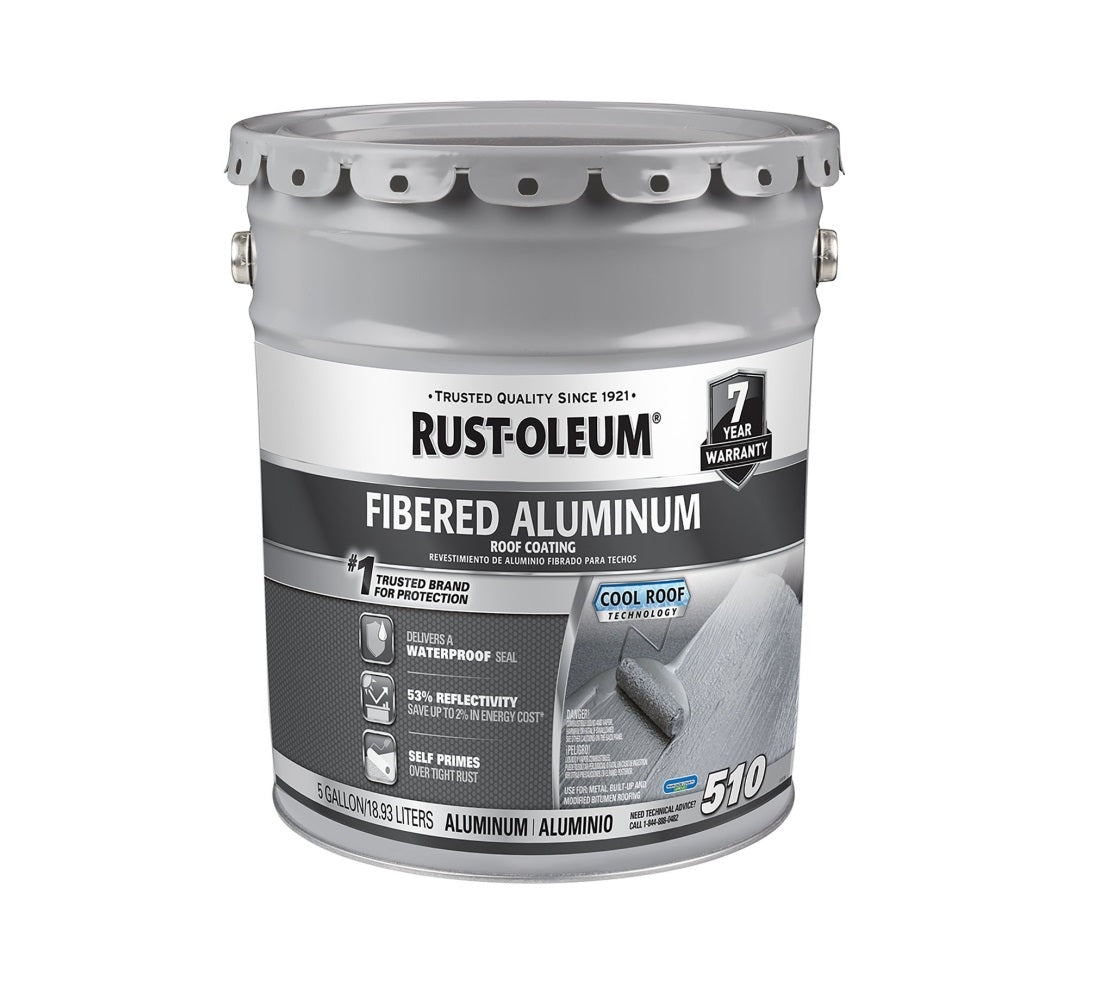 Rust-Oleum 301997 510 Series Fibered Aluminum Roof Coating, 5 Gallon