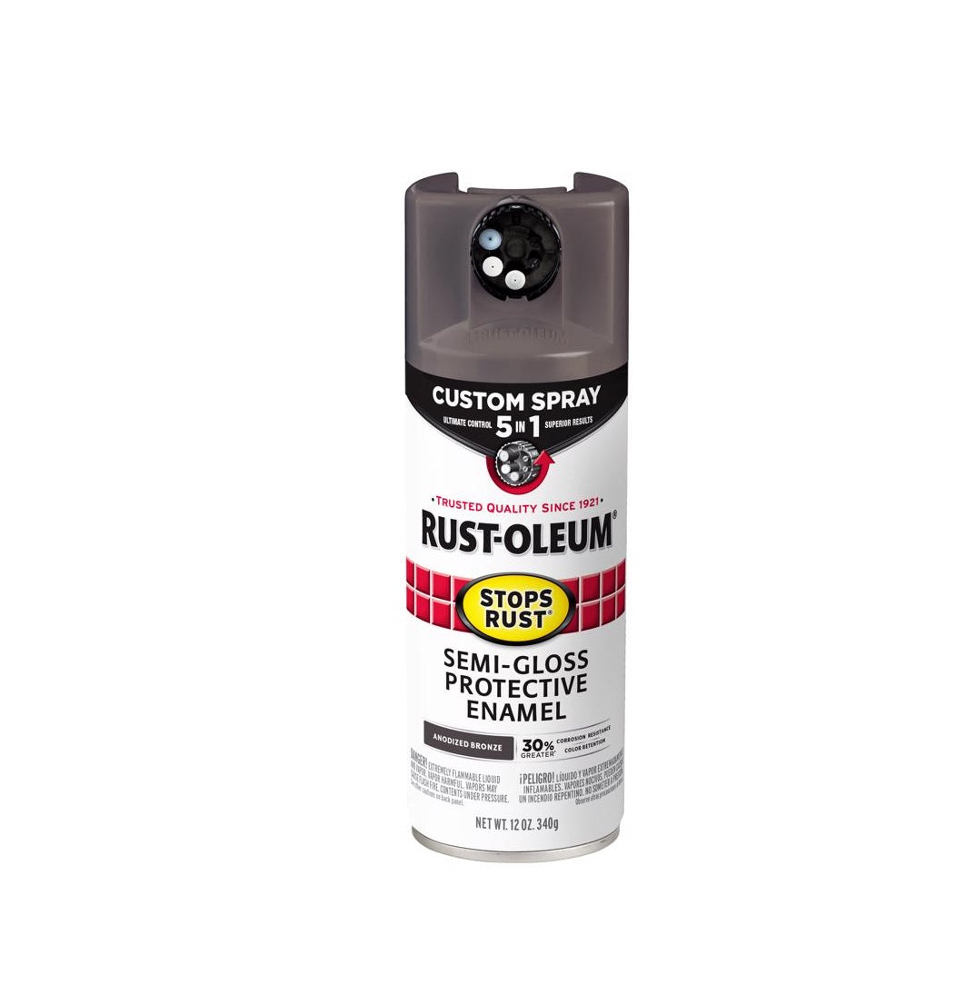 Rust-Oleum 376911 Stops Rust Semi-Gloss Protective Enamel Spray, Anodized Bronze, 12 oz