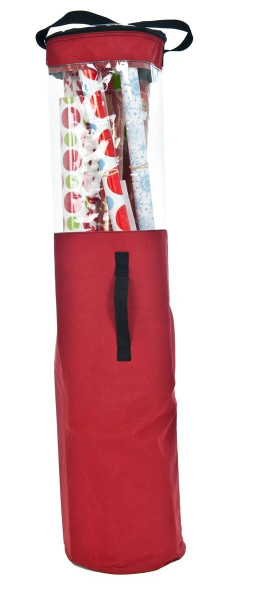 Santa's Bags SB-10155 Wrapping Storage Bag, Clear, 12 Roll Capacity