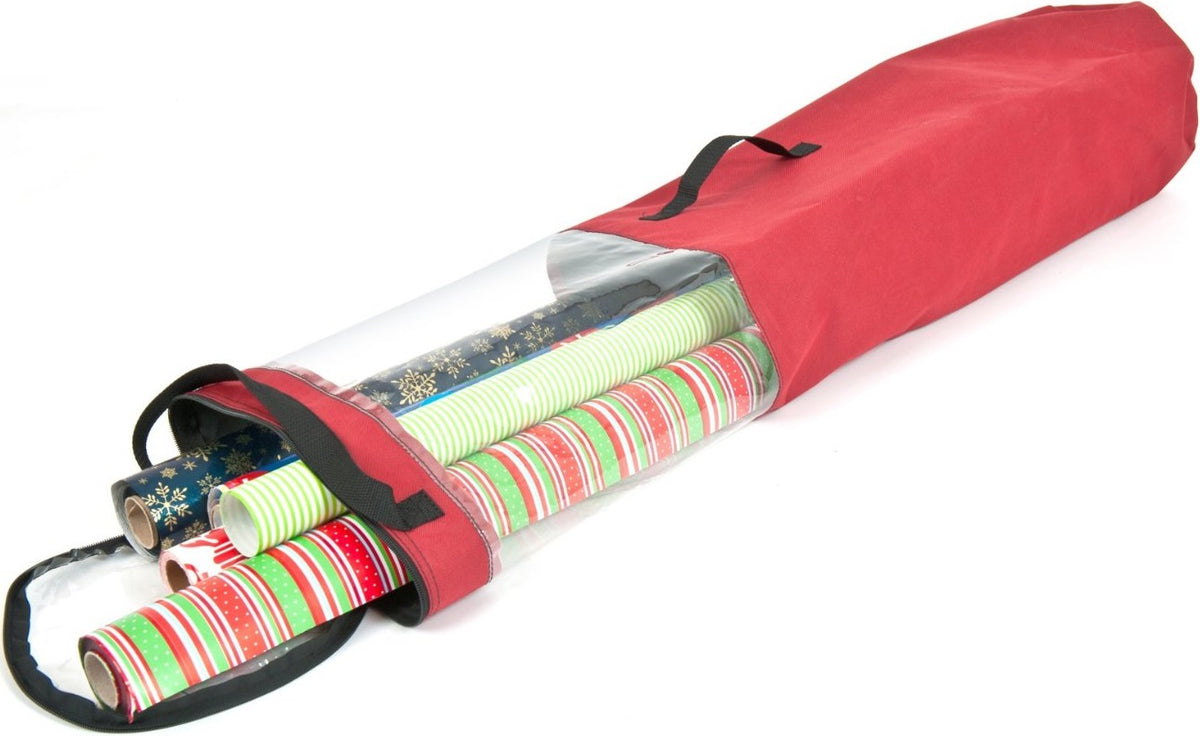 Santa's Bags SB-10155 Wrapping Storage Bag, Clear, 12 Roll Capacity