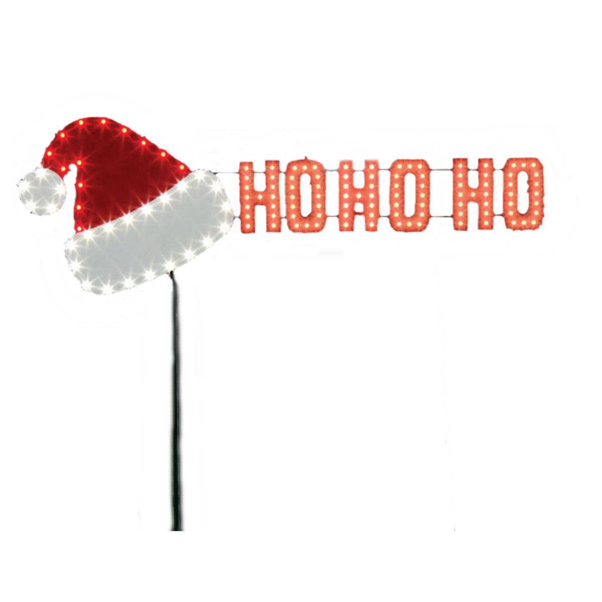 Santa's Best 7407431U LED Hat/Ho Ho Ho Christmas Sign, Plastic, 130 lights