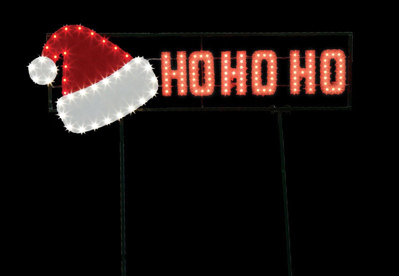 Santa's Best 7407431U LED Hat/Ho Ho Ho Christmas Sign, Plastic, 130 lights