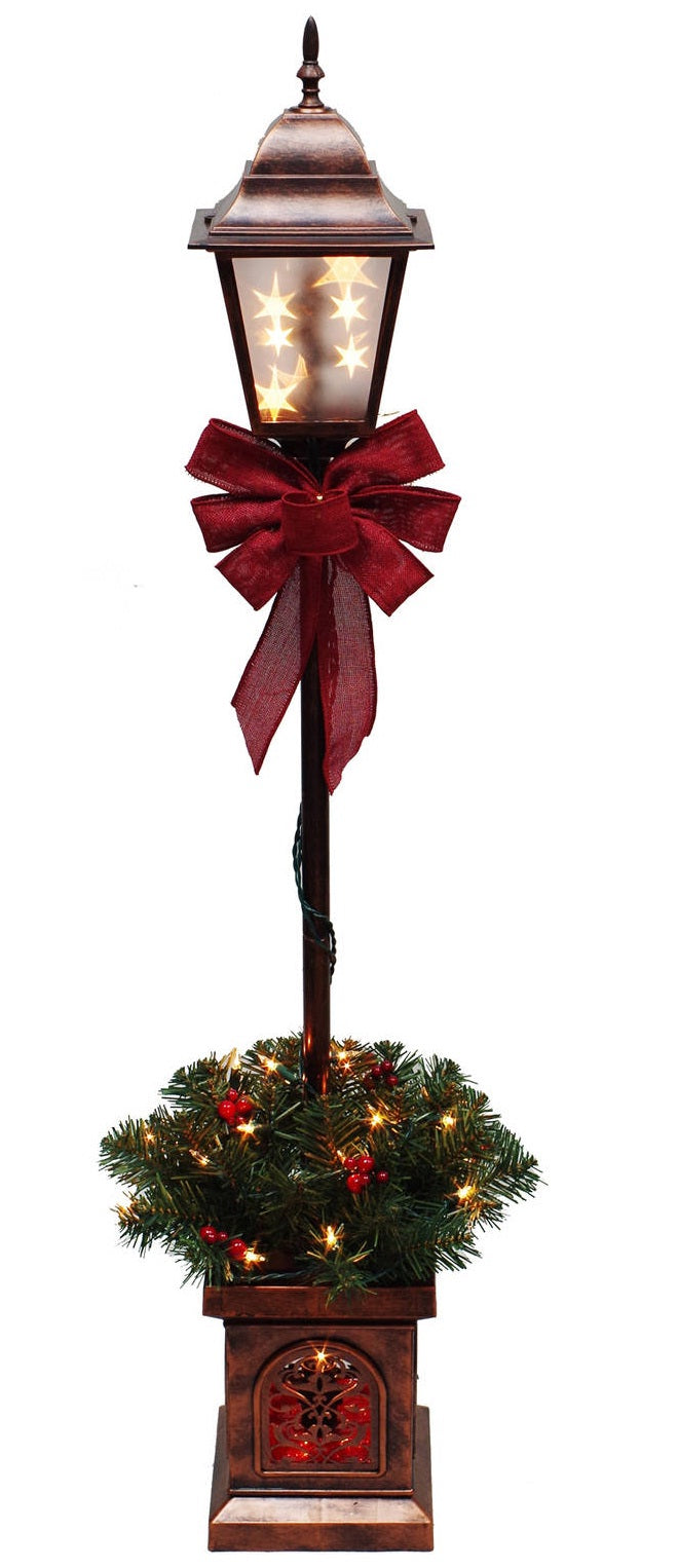 Santas Forest 17049 Christmas Topiaries Holiday Lamppost, 4', Clear