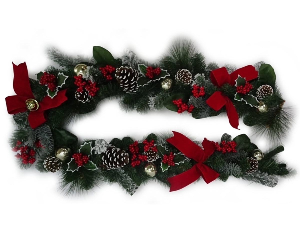 Santas Forest 38323 Decorated Traditional Christmas Garland, 6'