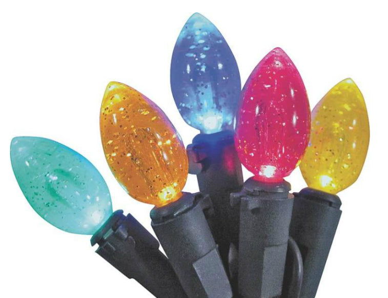 Santas Forest 4550 C5 LED Glitter Christmas Light Sets, Multicolor