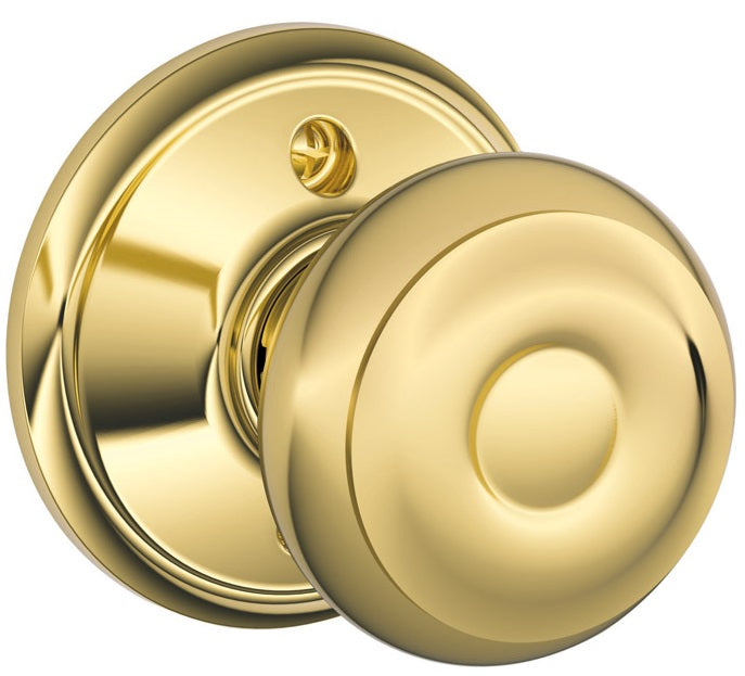 Schlage F170 VGEO 605 Dummy Knob Georgian, Bright Brass