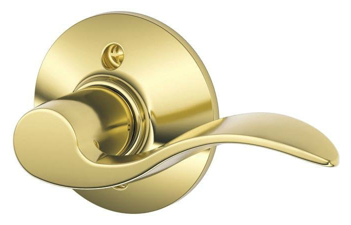 Schlage F17ACC605RH Accent Right Hand Dummy Lever, Polished Brass