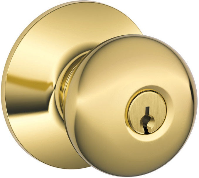 Schlage F51V PLY505 Plymouth Design Entry Lockset, Bright Brass