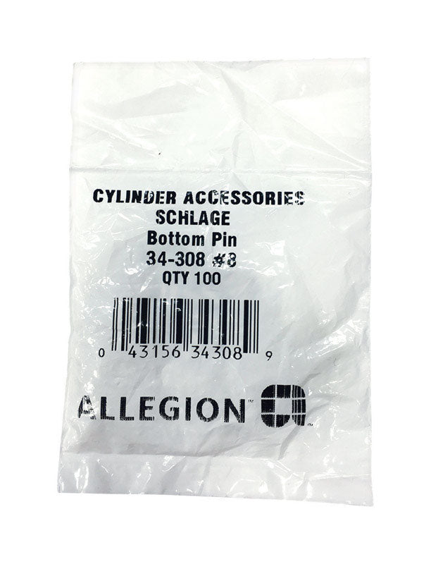Schlage LP308-SC # 8 Lock Bottom Pins, Satin Nickel, Metal, 100 Each