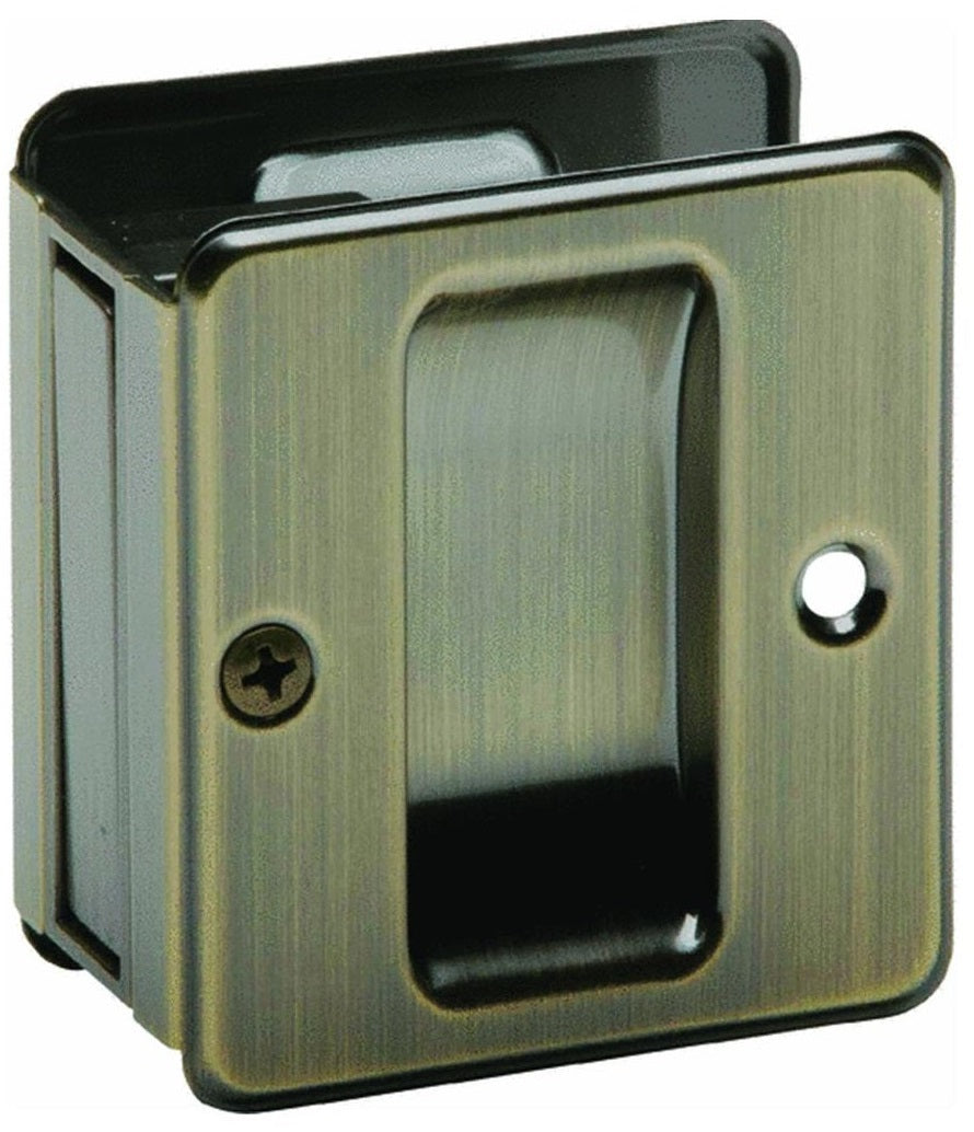 Schlage SC990B-609 Sliding Door Cabinet Pull, Antique Brass
