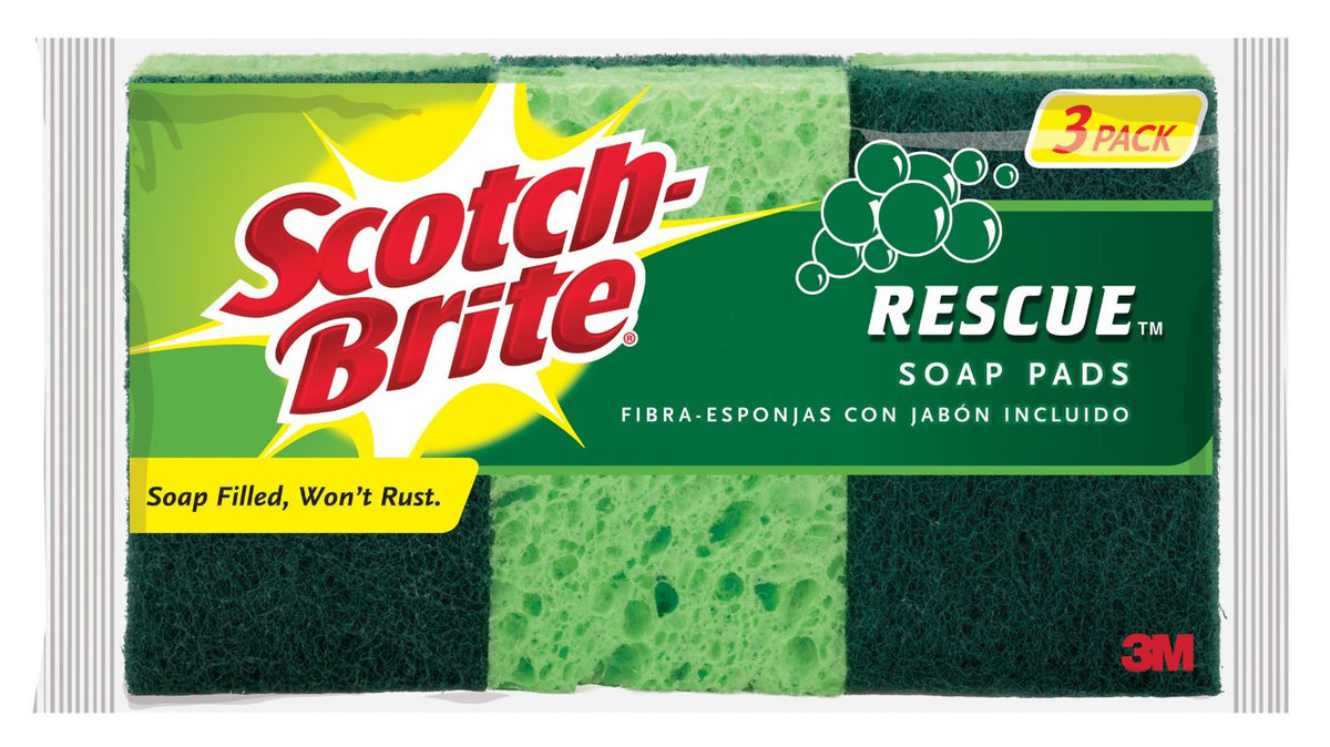 Scotch-Brite 300 Rescue Soap Pads, Pack 3