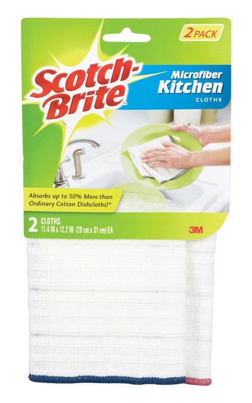 Scotch-Brite 9032-2 Kitchen Microfiber Cleaning Cloth, 12.2" W x 11.4" L, 2 Pack