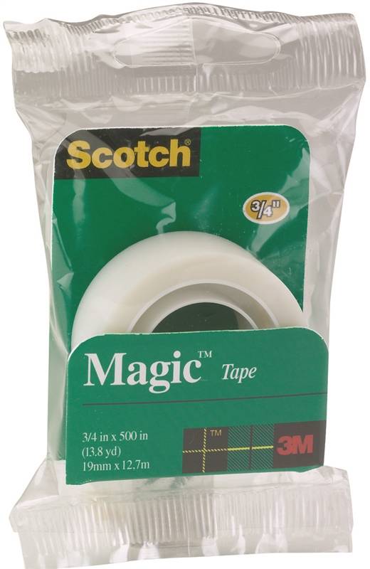 Scotch 205 Magic Tape Refill, Clear, 3/4"X500"
