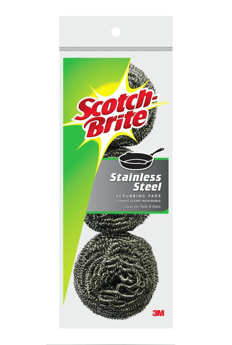 Scotch Brite 214C Stainless Steel Scrubbing Pads, 3 Pack