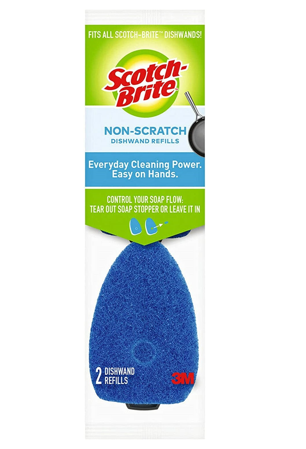 Scotch Brite 483-7-RSC Heavy Duty Dishwand Scrubber Refill, Blue