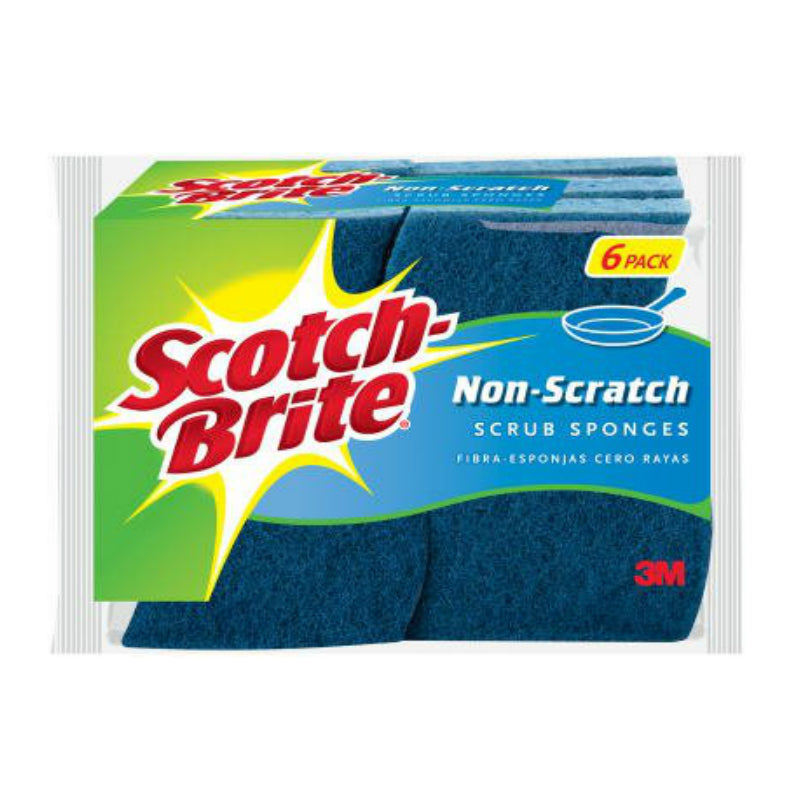 Scotch Brite 526 Multi-Purpose Non Scratch Scrub Sponge, 6/Pack