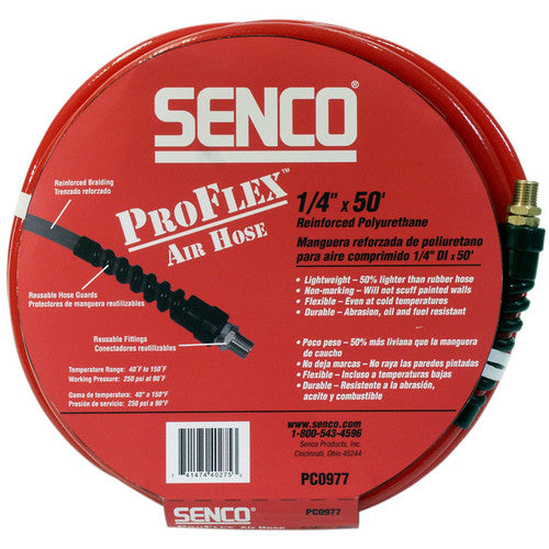 Senco PC0977 Proflex Reinforced Polyurethane Air Hose, 1/4" X 50'