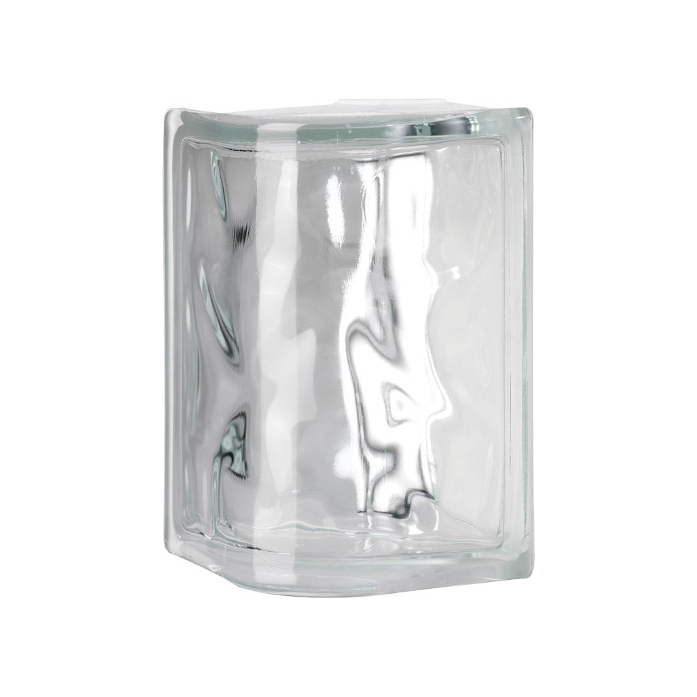 Seves 123207 Nubio Corner Glass Block, 4" D x 8" H x 4" W