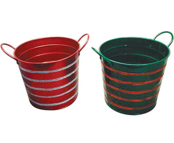 Shadloo 12-JAF00061S-V1 Christmas Glitter Bucket, 8"