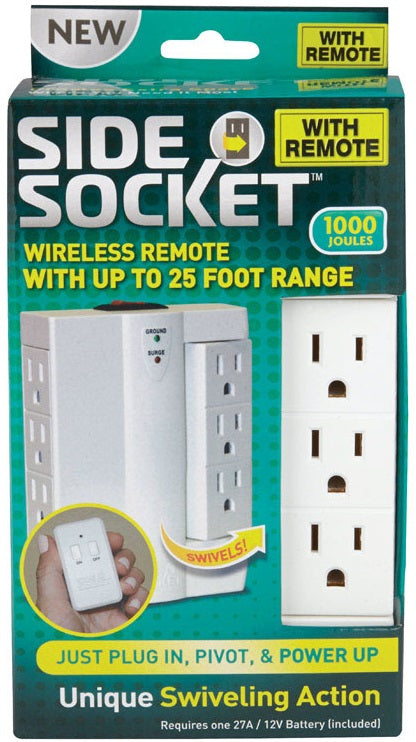 Buy side socket with remote - Online store for household  electrical, surge protectors in USA, on sale, low price, discount deals, coupon code
