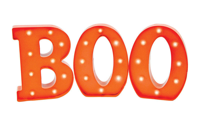 Sienna N4S0VE13 LED Battery Operated Halloween Boo Sign, Orange